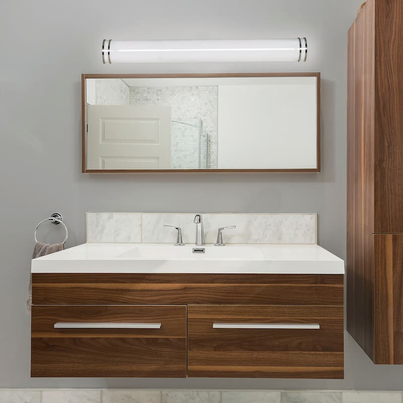 Glamour LED 49 inch Vanity Fixture Brushed Nickel Finish CCT Selectable 3K/4K/5K - Brushed Nickel