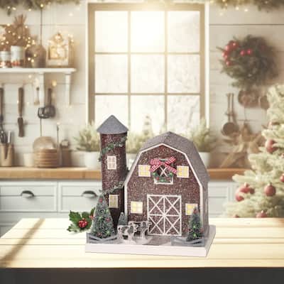 10" Led Cardboard Barn Farm