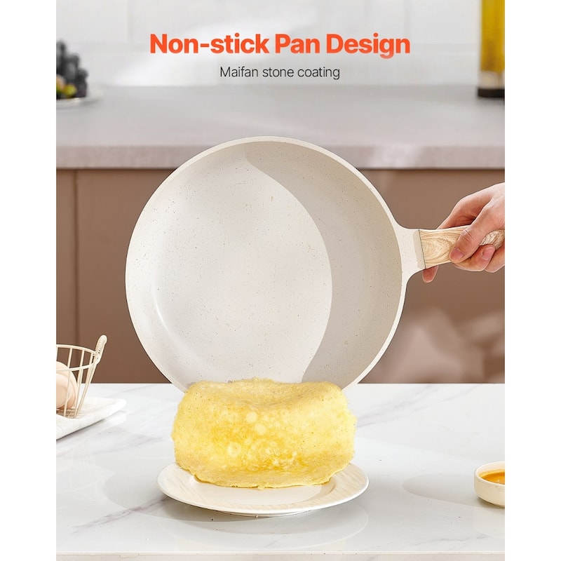 Aluminum Cookware Set with Non-Stick Pans and Lids