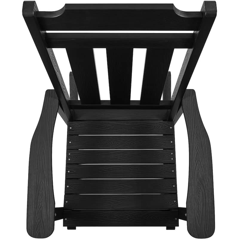 Black HIPS Rocking Chairs Ergonomic Weatherproof Patio Set