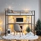 preview thumbnail 2 of 11, Artsy Twin Loft Bed with Desk and Shelf, Space Saving Design, Black