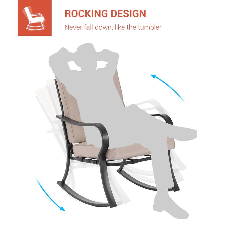 LIVOOSUN 3 Pieces Outdoor Bistro Sets With Table, Soft Cushions
