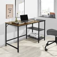 Writing Table with 2 Storage Shelves for Home Office Study Computer ...