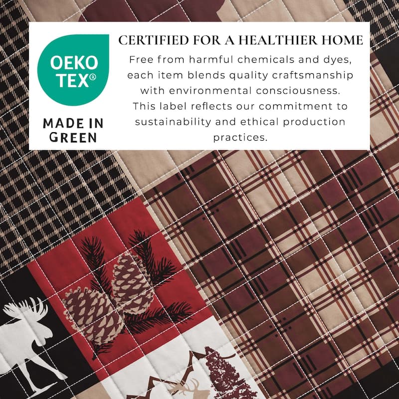 Rustic Woodland Reversible Microfiber Quilt Set with Shams