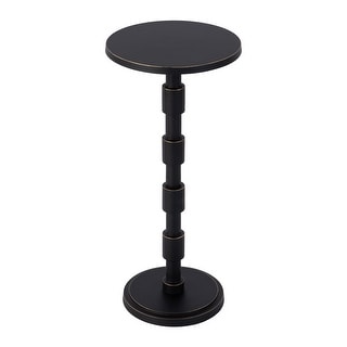 Delano 10 in. W Round All Metal Pedestal Base End Table