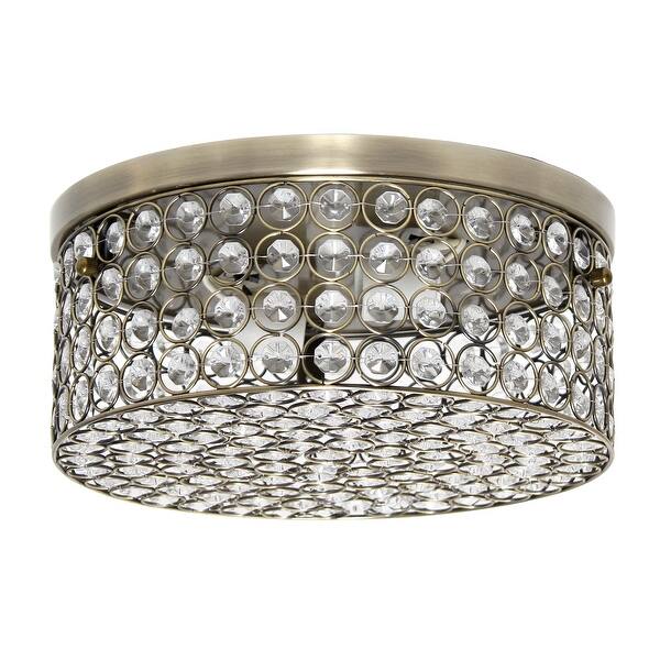 slide 35 of 42, Silver Orchid Bergman 12-inch Elipse Round Flushmount Antique Brass