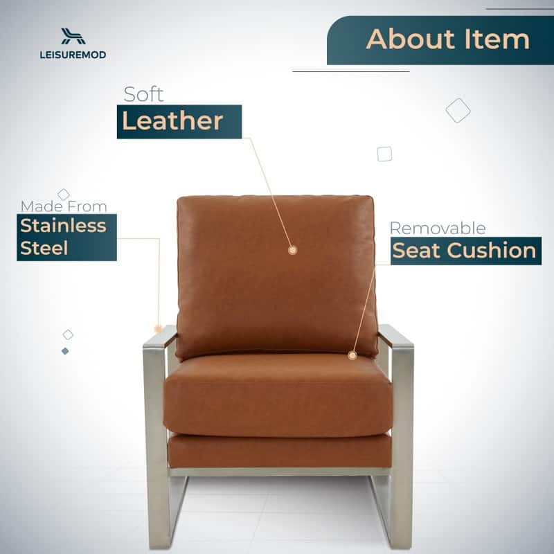 Jefferson Modern Velvet Accent Chair with Brushed Silver Frame, Plush Cushions, and Scratch-Resistant for Home or Office - 29.2