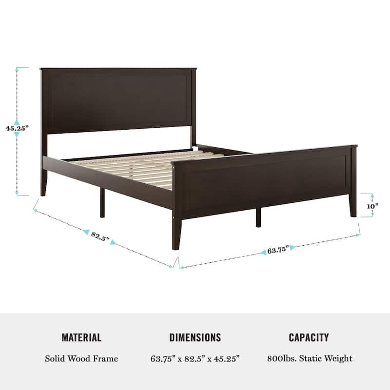 Martha Stewart Wooden Platform Bed with Headboard and Footboard