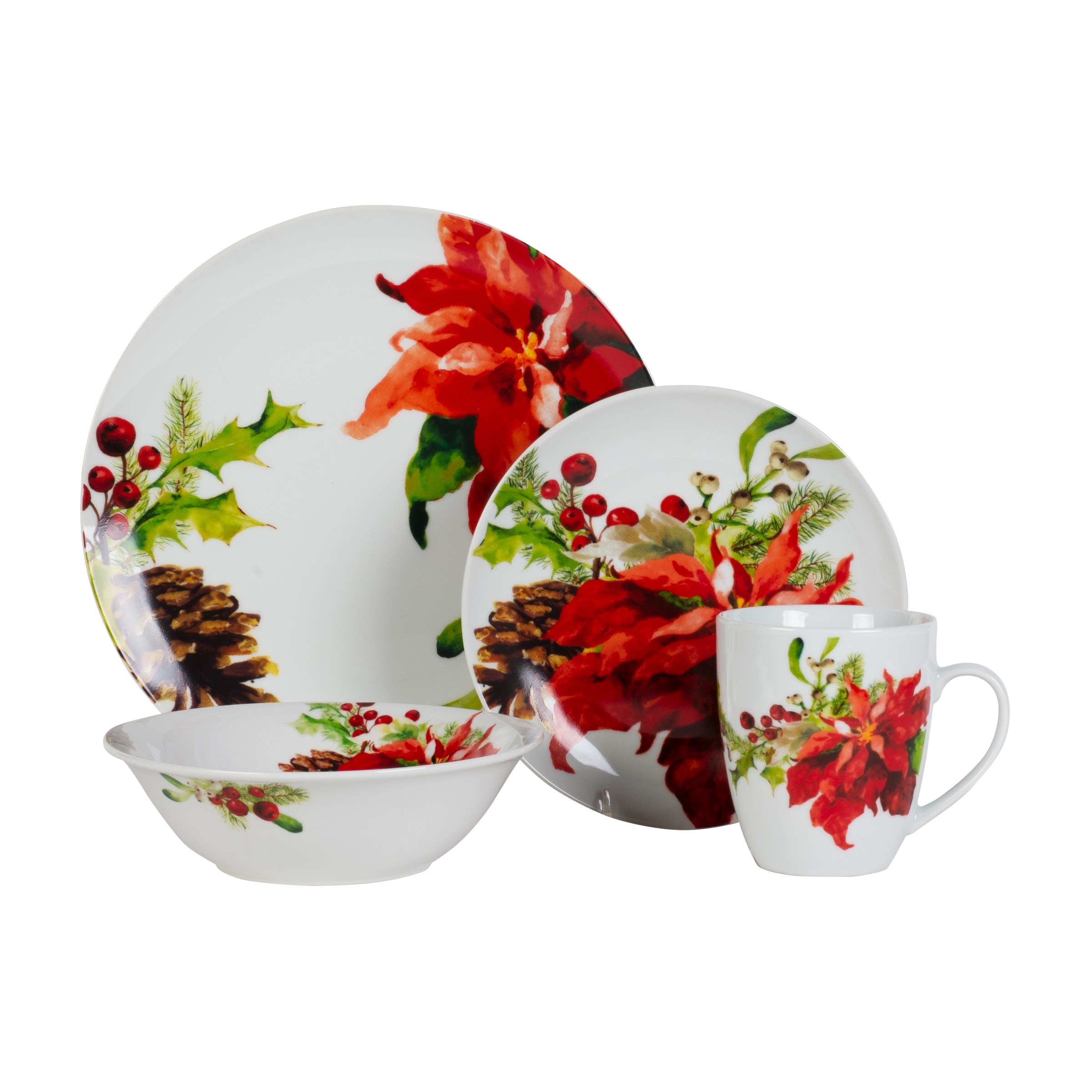Fitz and Floyd Holiday Home 32-Piece Dinnerware, Service for