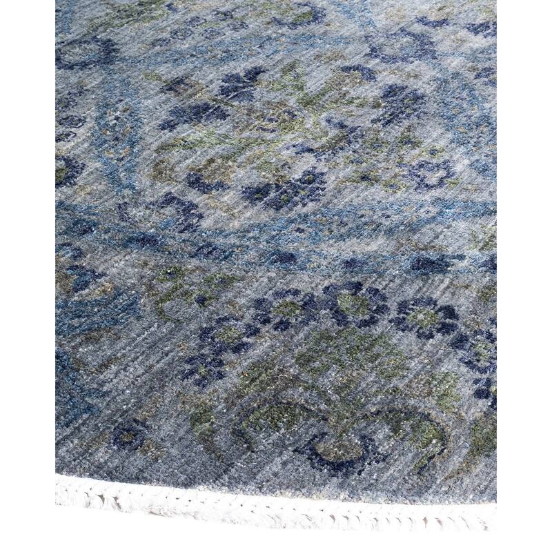 Vibrance One-of-a-Kind Hand-Knotted Area Rug - Gray, 8' 1" x 8' 1" - 8' 1" x 8' 1"