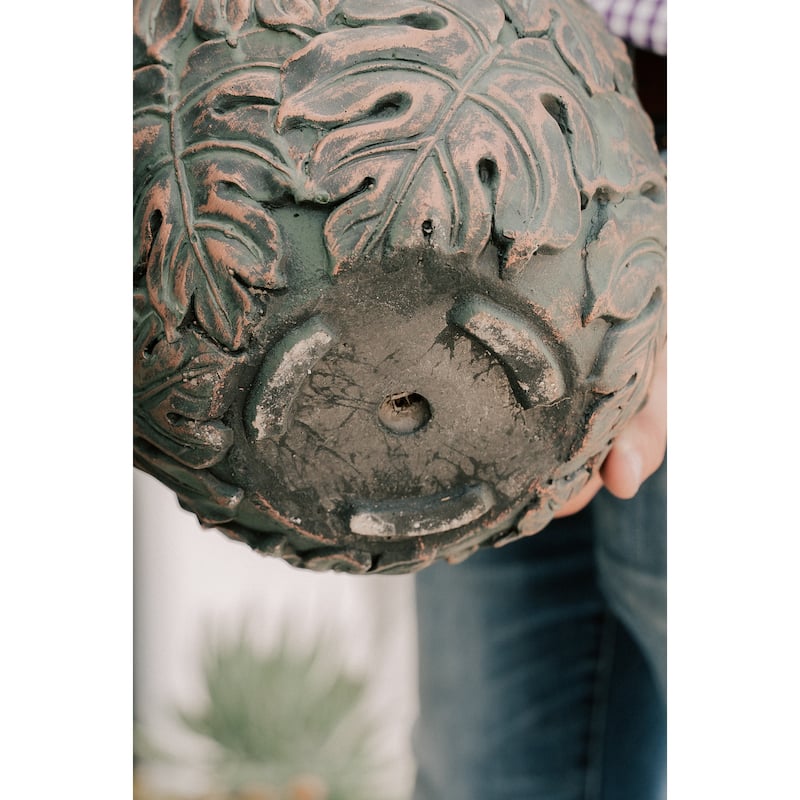 XBrand 17.7", 12.6" and 9"W Round Fiberstone/Cement Indoor Outdoor Planters (Set of 3)