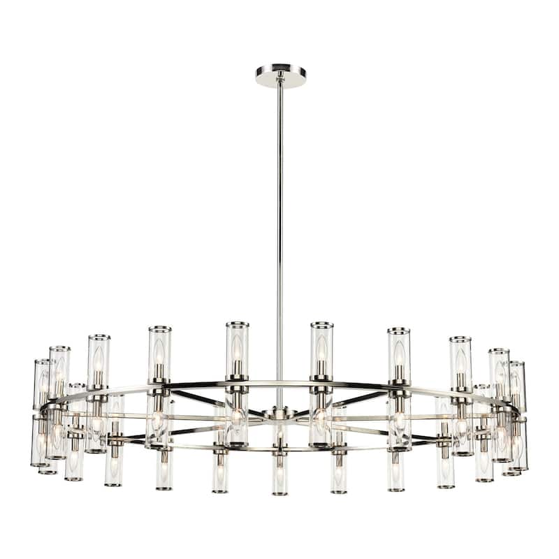 Alora Lighting CH309042CG Revolve 42 Light 60" Wide Taper Candle - Polished Nickel