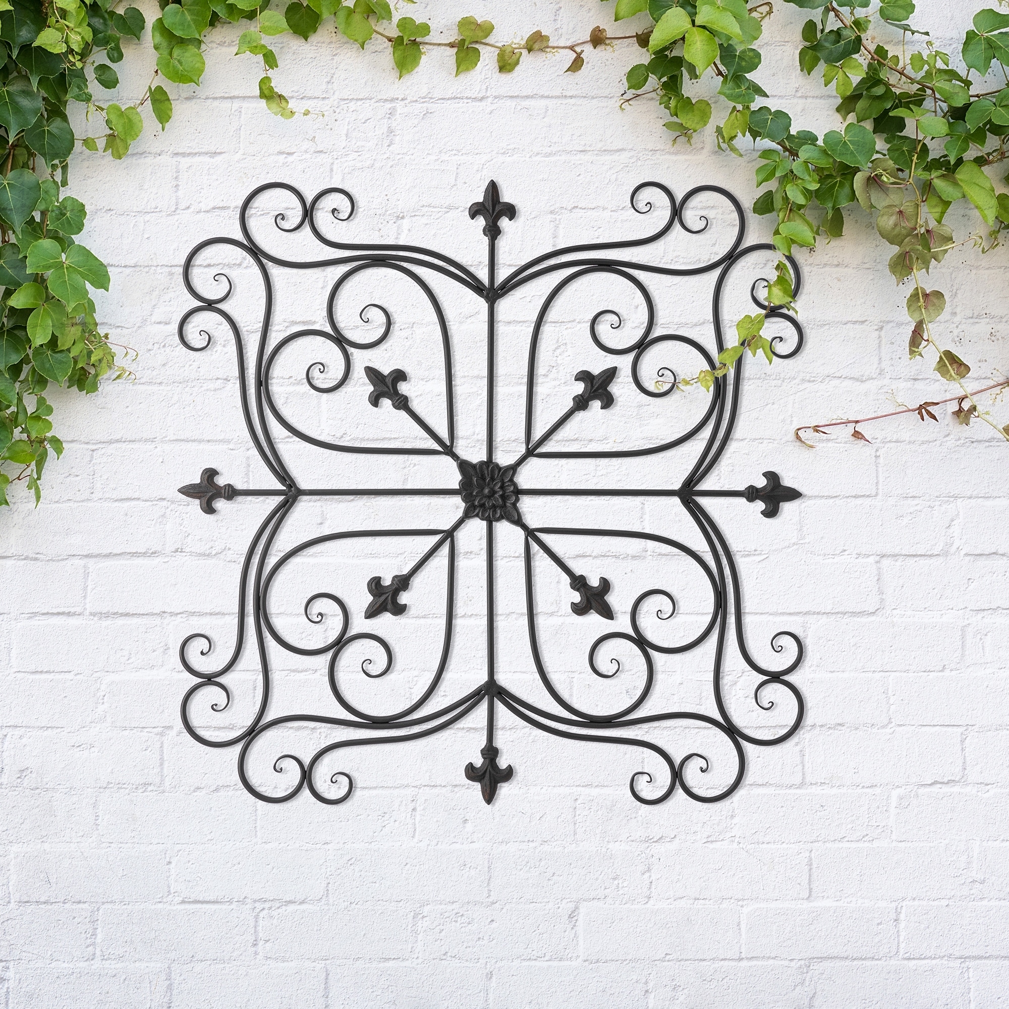 Glitzhome 20"L/ 23.5"L Traditional Iron Scroll Garden/Home Wall Decor