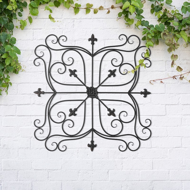 Glitzhome 20"L/ 23.5"L Traditional Iron Scroll Garden/Home Wall Decor - Scroll