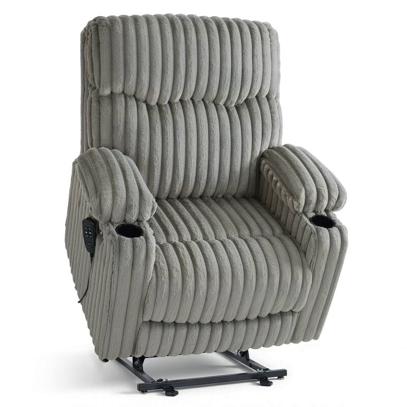 MCombo 180° Lay Flat Power Lift Recliner Chair for Elderly, Dual Motor Lift Chair with Full-Body Heating for Sleeping