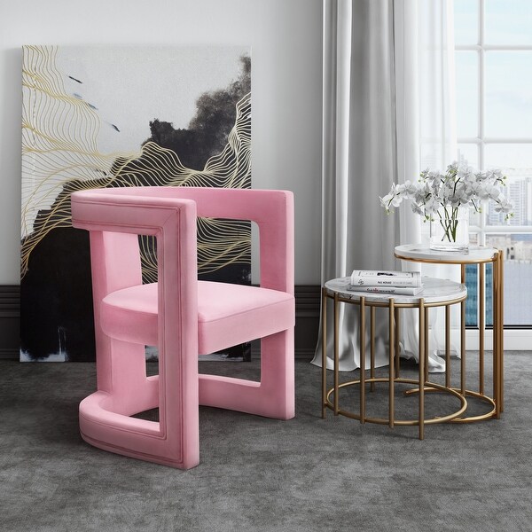 overstock pink velvet chair