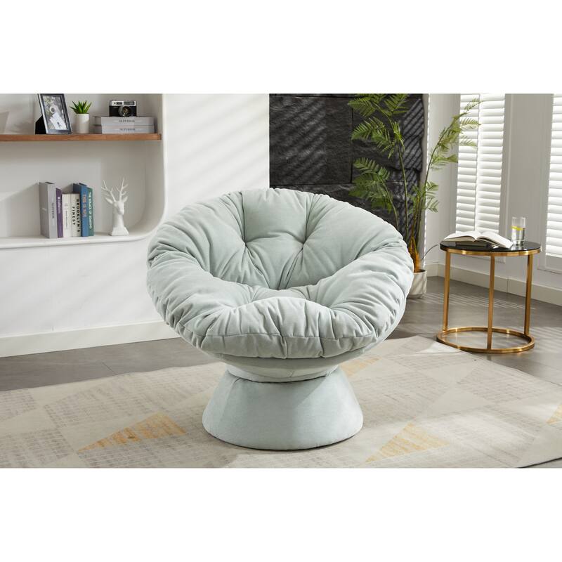 Chenille Swivel Barrel Chair for Living Room