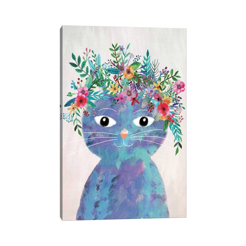 iCanvas "Flower Cat II" by Mia Charro Canvas Print