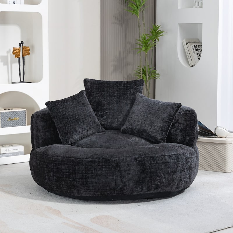 Lazy Sofa Durable Comfort Lounger High Back Bean Bag Chair Couch With Three Pillows for Adults and Kids, Indoor & Outdoor