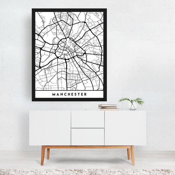 Manchester United Kingdom Maps Coordinates Urban Art Print/Poster Bed