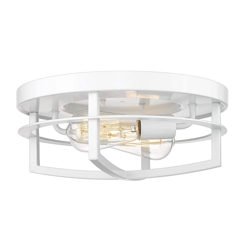 13" 2-Light Industrial Ceiling Light Flush Mount Lights - Pure White