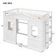preview thumbnail 6 of 46, Modern House Bed Twin Size Loft Bed Solid Pine Wood Bed Frame with Door, Windows, Ladder and Safety Guardrails