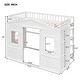 preview thumbnail 13 of 12, White Twin Size Solid Wood House Loft Bed with Ladder