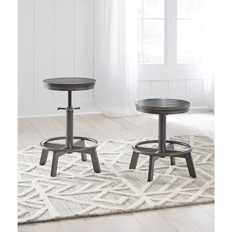 Signature Design by Ashley Torjin Swivel Stool (Set of 2) - Black