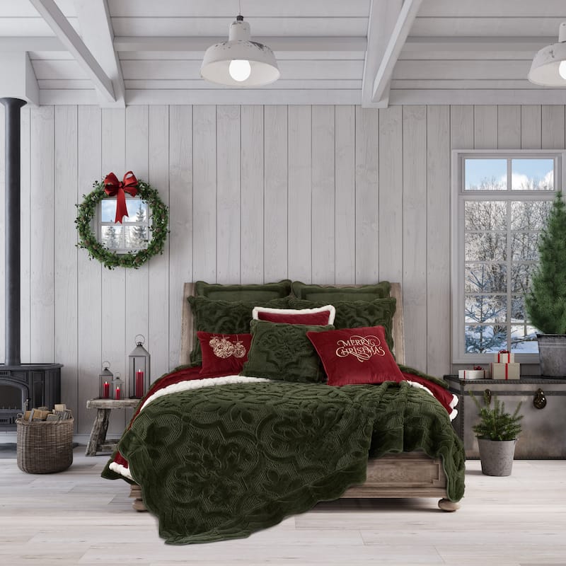 Teigen Evergreen 18" Square Quilted Decorative Throw Pillow