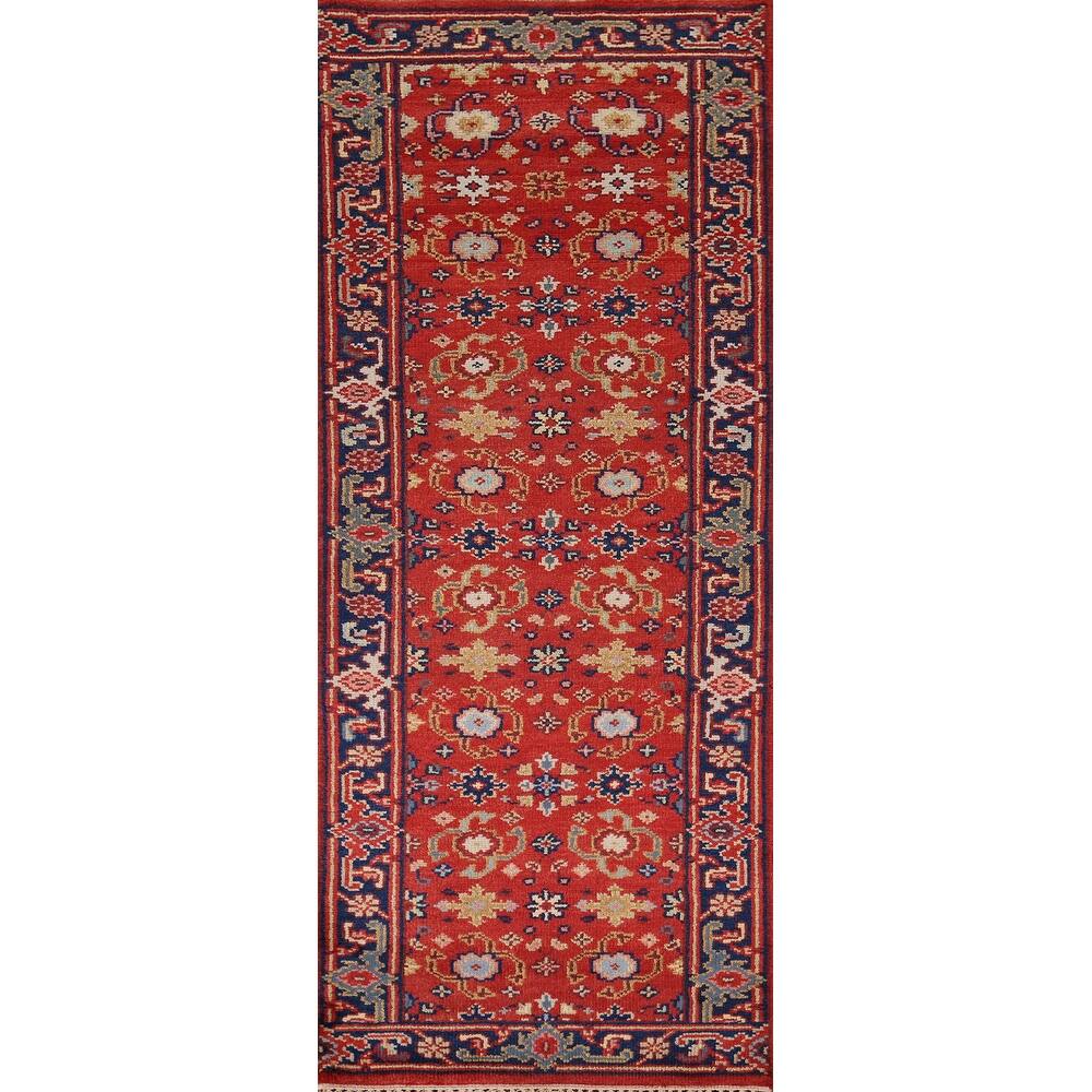 Kazak Indian Runner Rug Hand-Knotted Wool Carpet - 2'6"x 7'11"