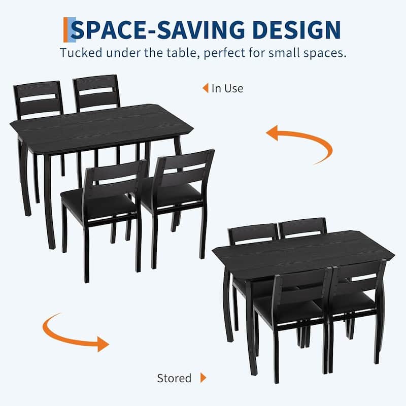5 Piece Space-Saving Kitchen Dining Table Set for Small Spaces, Apartment