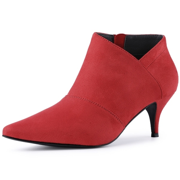 kitten heel red boots
