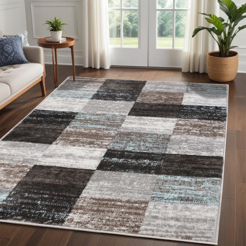Superior Rockaway Geometric Checkered Transitional Indoor Area Rug