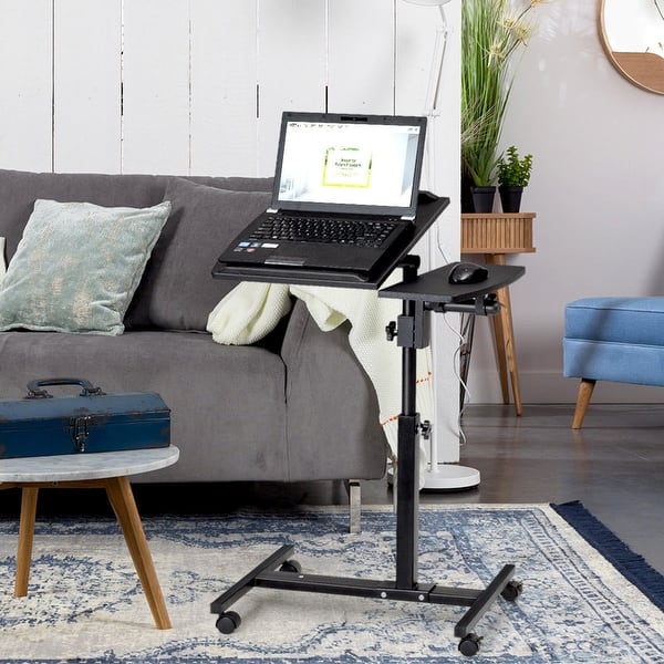 Shop Costway Angle And Height Adjustable Laptop Desk Rolling