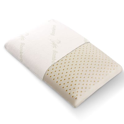 Cheer Collection Natural Latex Foam Pillow with Washable Cover - White