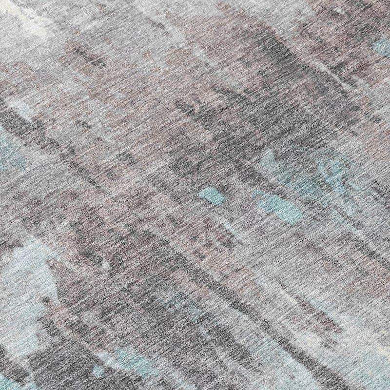 Machine Washable Indoor/ Outdoor Abstract Modern Chantille Rug