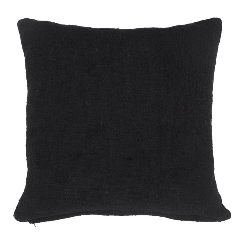 20" Black Solid Tufted Square Throw Pillow