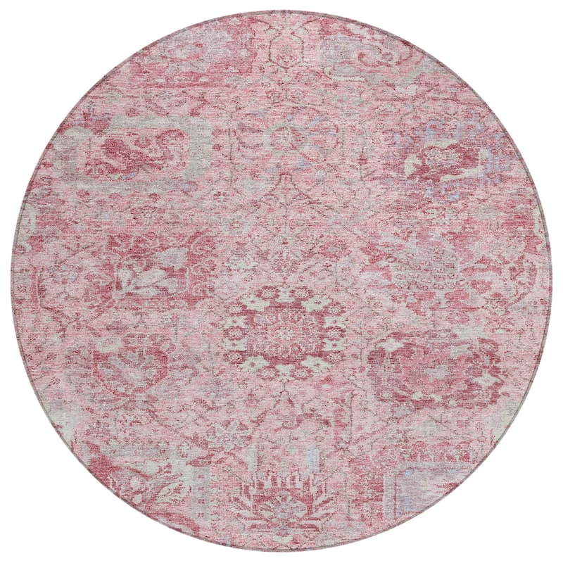 Machine Washable Indoor/ Outdoor Vintage Traditional Chantille Rug