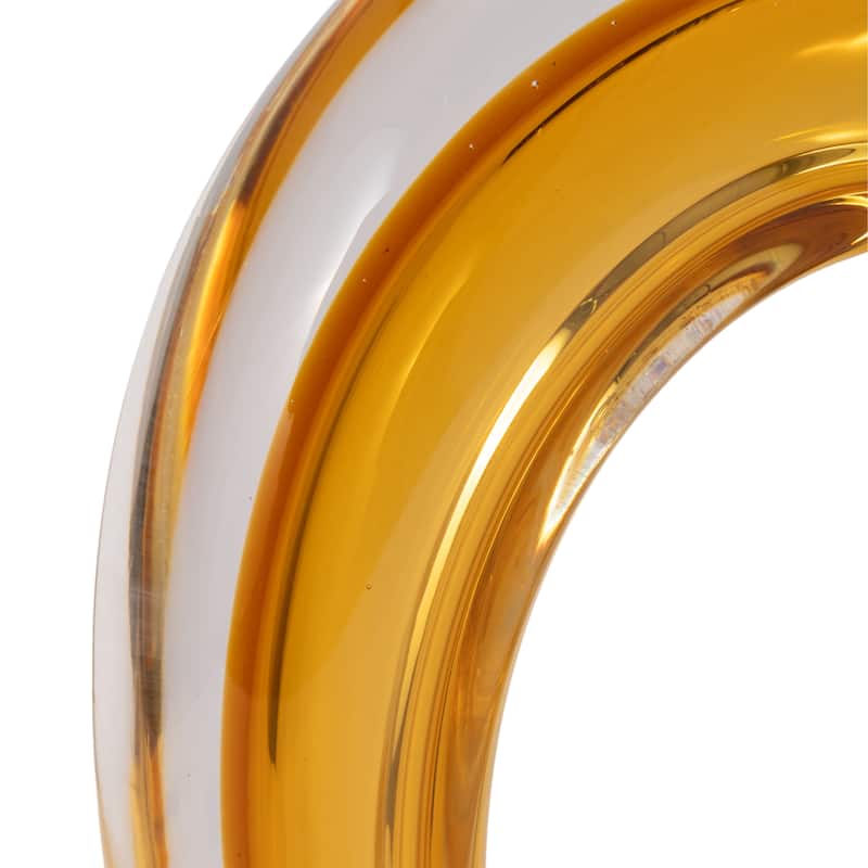 Sagebrook Home Zuri Cutout Amber Art Glass