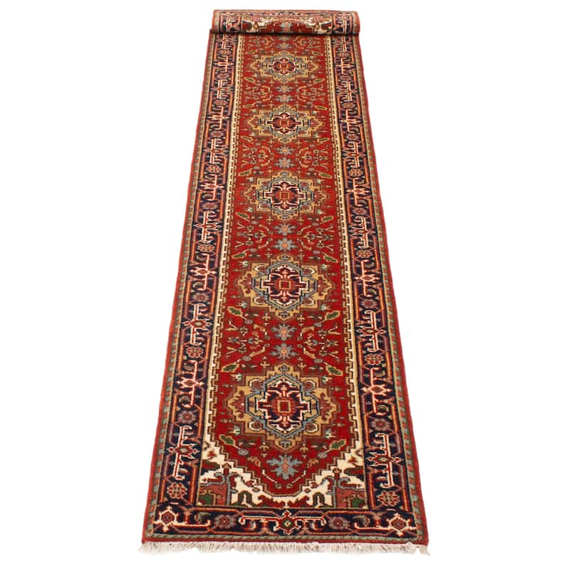 ECARPETGALLERY Hand-knotted Serapi Heritage Red Wool Rug - 2'7 x 21'11