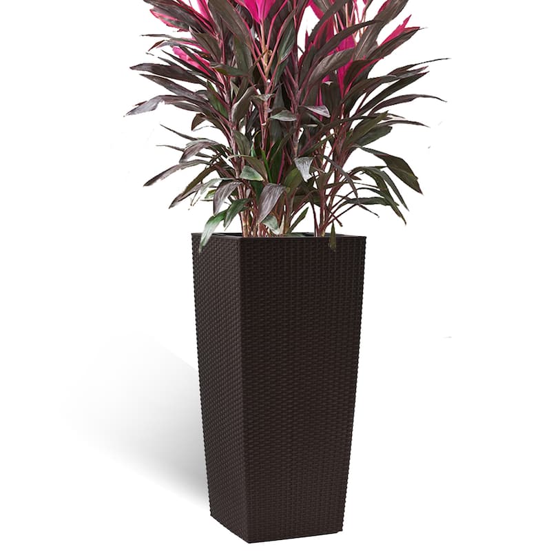 30 in Tall Large Flower Pots Planter with Self-Watering Drainage Holes&Inner Trays Indoor Outdoor Plant Pot with Drain Holes - Brown