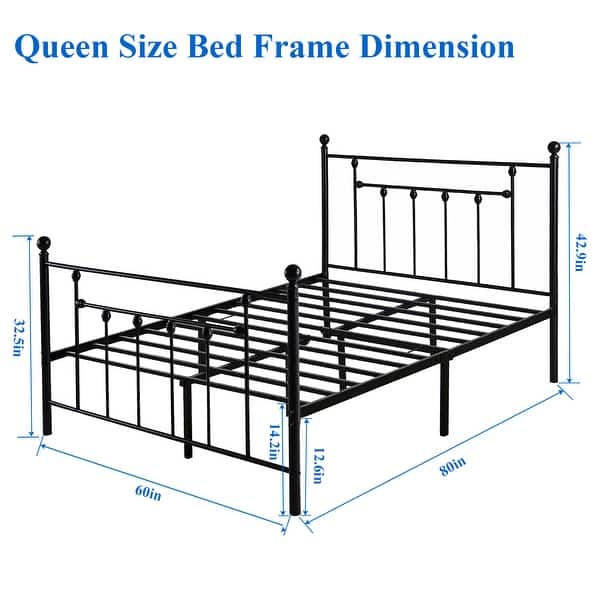 Vecelo 14 Inch Storage Victorian Steel Slat Bed Frame On Sale Overstock 28865048 vecelo 14 inch storage victorian steel