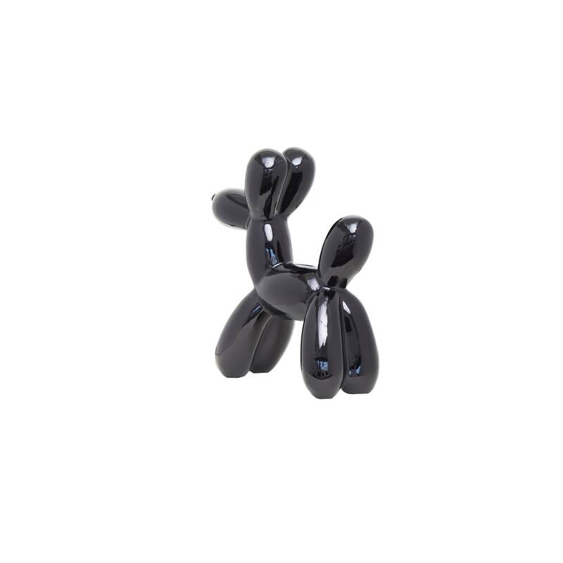 Interior Illusions Plus Black Ceramic Dog Piggy Bank - 12" tall