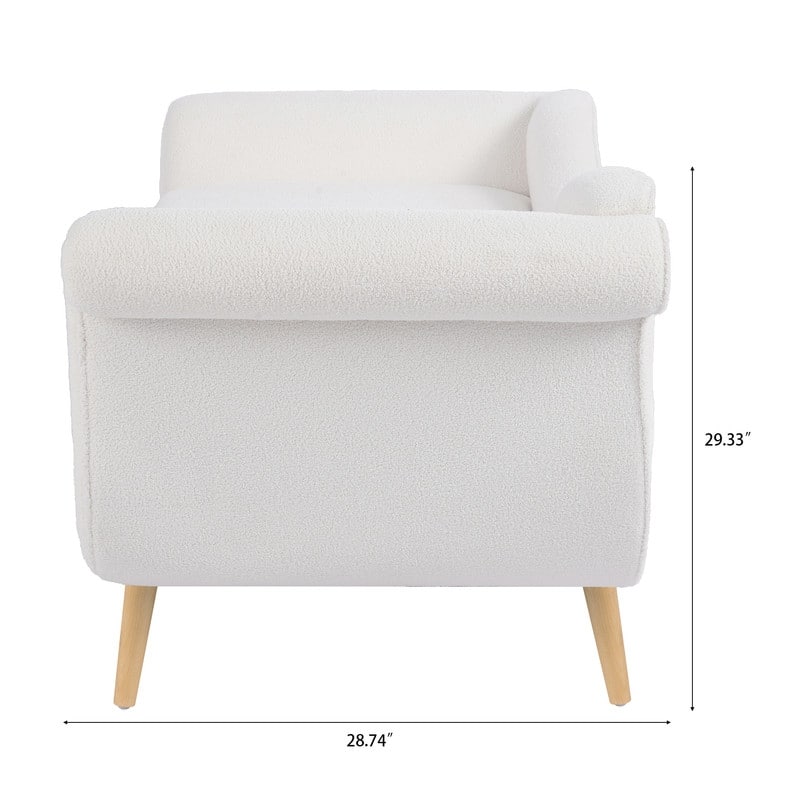 68'' Chaise Lounge Indoor, Chaise Lounge Chair with Scroll Arms and Toss Pillow