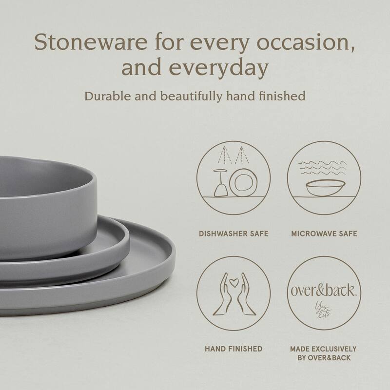 over&back Stackable Semi-Matte Stoneware Dinnerware
