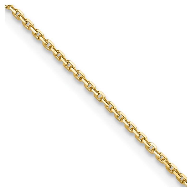 Curata 10k Yellow Gold 1.3mm Diamond Cut Cable Chain Necklace (Lobster)
