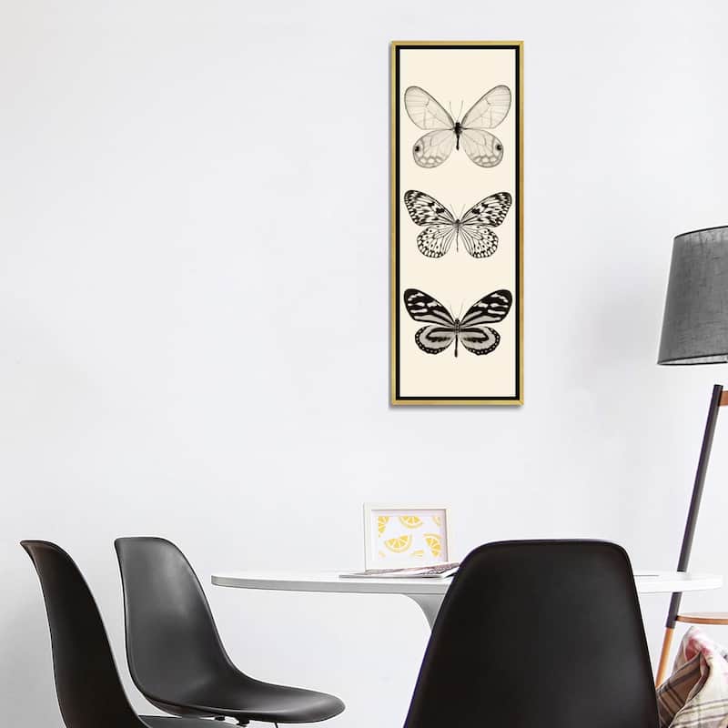 iCanvas "Butterfly Panel II In B&W" by Debra Van Swearingen Framed Canvas Print