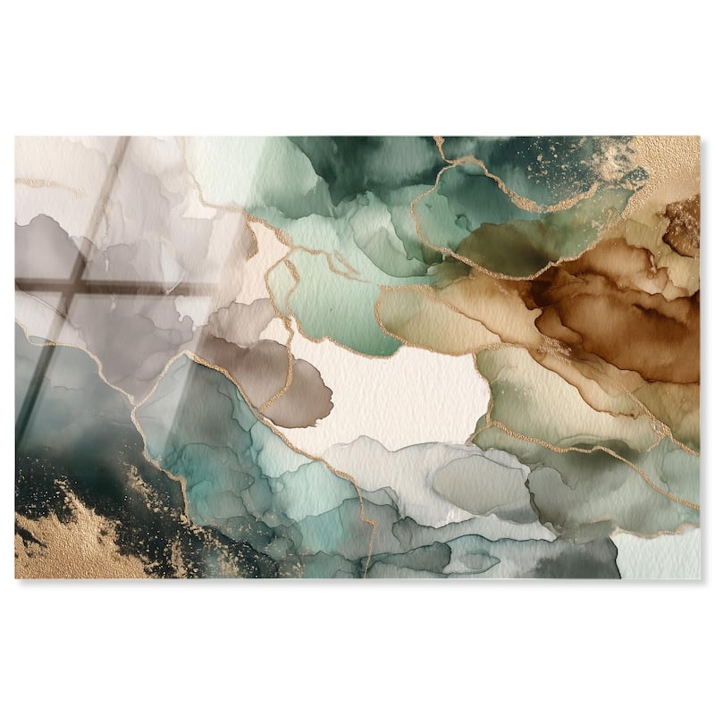 Golden Estuary II Acrylic by Art Remedy, Ready to Hang - 15" x 10"