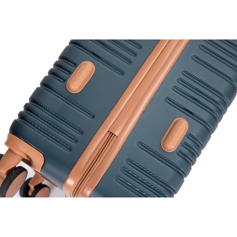 5-Piece, 20, 24, 28-Inch Modern Hard Shell Luggage with TSA Lock and Spinner Wheels, for Boarding Travel, Dark Green