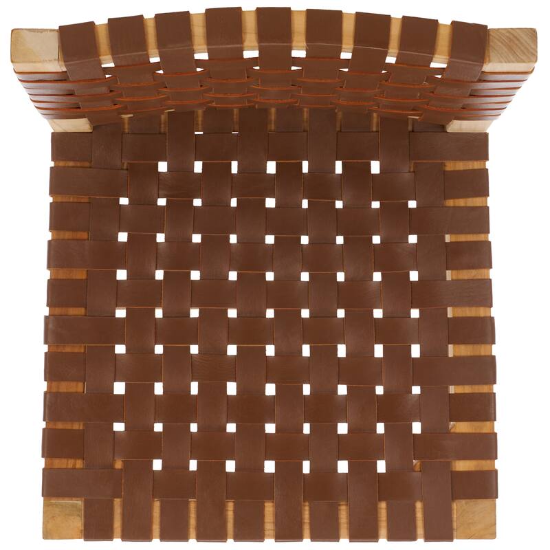 SAFAVIEH Arlene Solid Wood & Leather Dining Chair (Fully Assembled) - 18.3 In. W x 20.3 In. D x 33.7 In. H - 18Wx20Dx34H